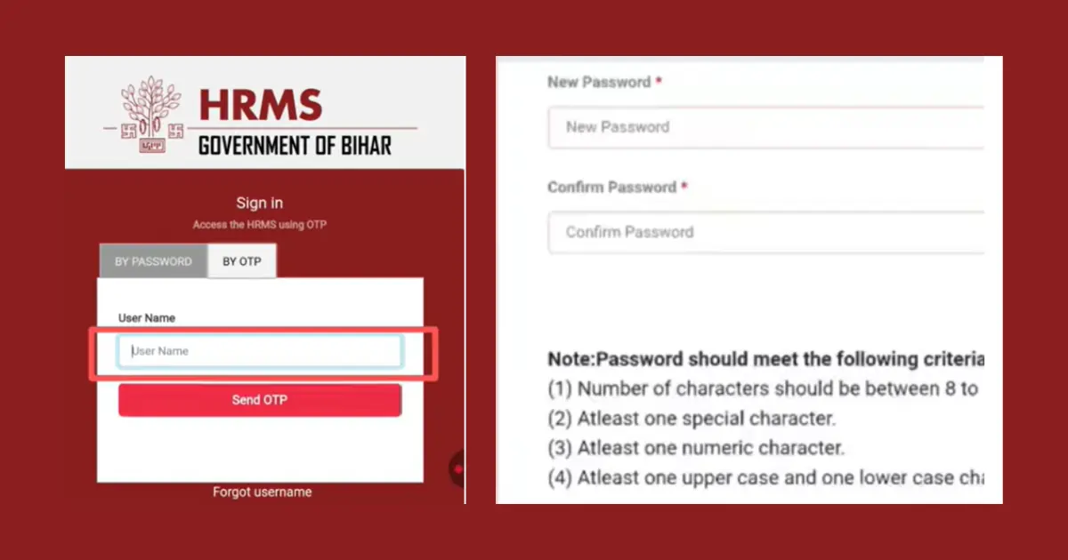 HRMS Bihar Forgot Password Reset