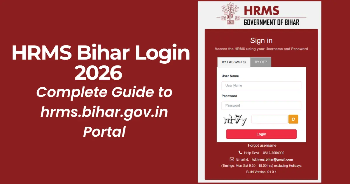 HRMS Bihar Portal Homepage at hrms.bihar.gov.in